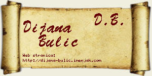Dijana Bulić vizit kartica